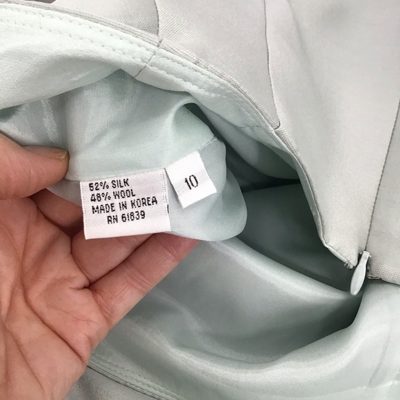 Teri Jon By Rickie Freeman Ruffle Collar Sleeve Silk & Wool 2 Piece Suit Size 10 - Picture 13 of 14